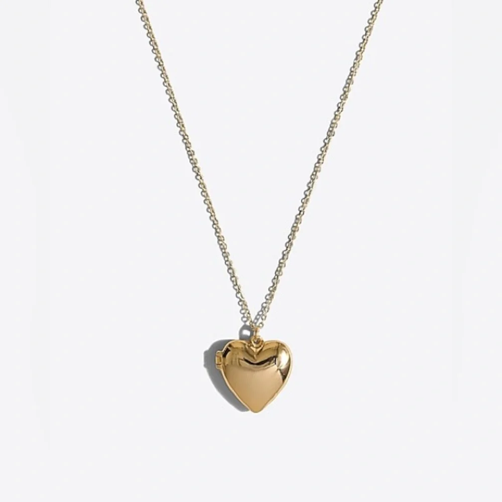 NWT J.Crew Crewcuts Girls' Gold Plated heart locket necklace does not open